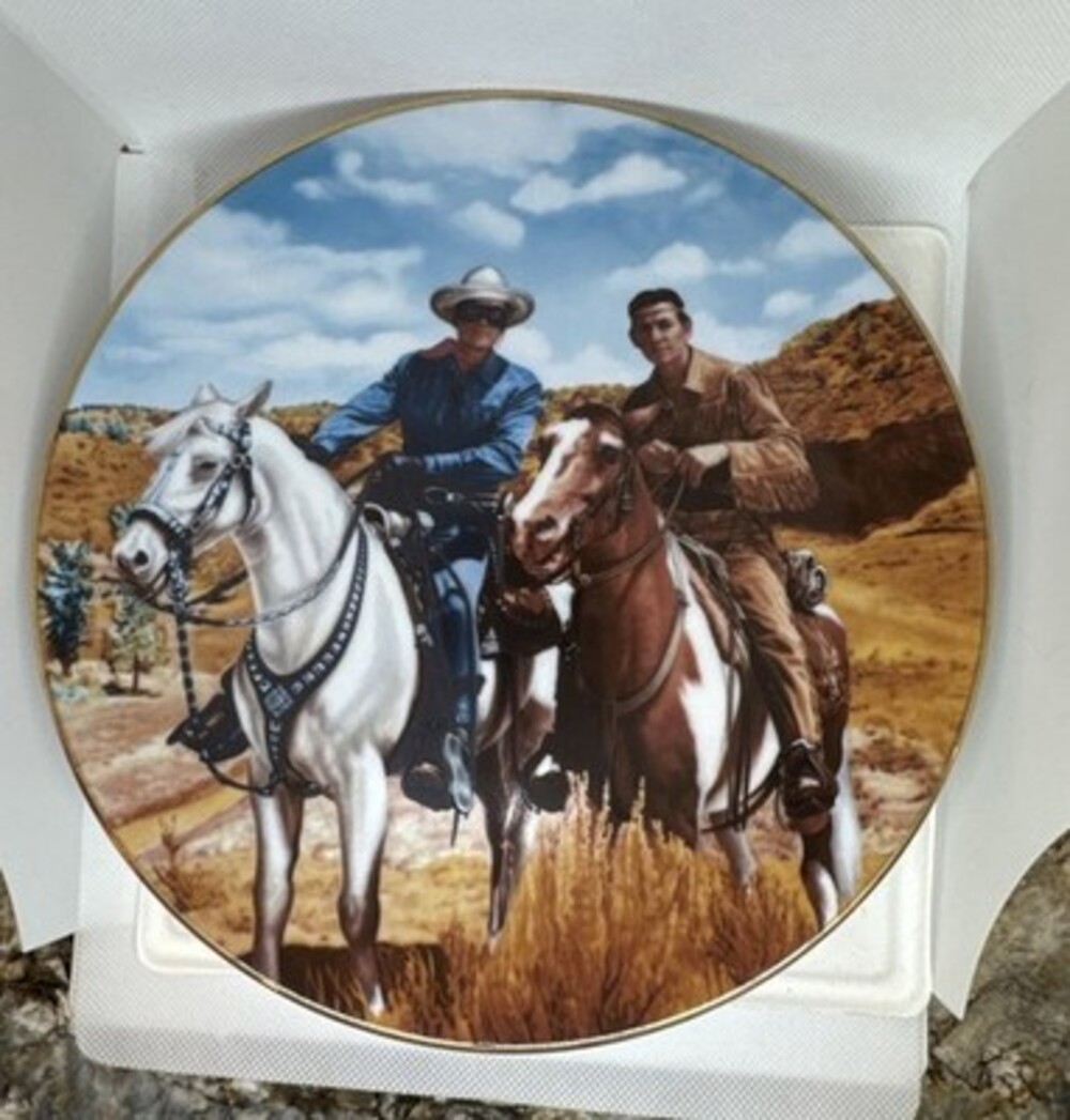 Vintage The Lone Ranger and Tonto Plate  Hamilton's Classic TV Westerns #0532D